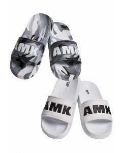 AMK / Slides 2-Pack grey camo+white/black