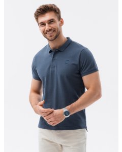 Men's plain polo shirt S1374 - dark blue