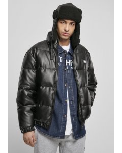 Jachetă pentru bărbati de iarnă // South Pole Imitation Leather Bubble Jacket black