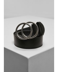 Curea femei // Urban classics  Ring Buckle Belt black/silver
