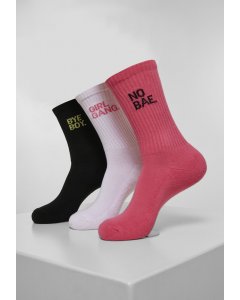 Şosete // Mister tee Girl Gang Socks Pack pink wht blk