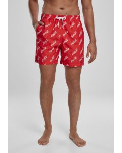 Costume de baie barbati // Merchcode Coca Cola Logo AOP Swimshorts red