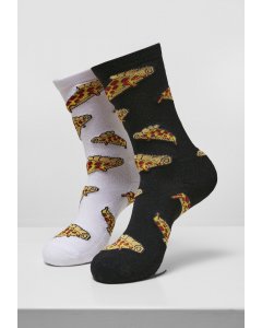 Şosete // Merchcode Pizza Slices Socks 2-Pack black/white