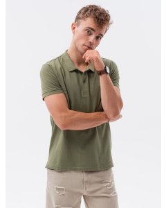 Men's plain polo shirt S1374 - olive