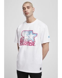 Tricou pentru bărbati cu mânecă scurtă // Starter Multicolored Logo Tee wht/pink
