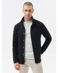 Men's buttoned sweatshirt CARMELO - black