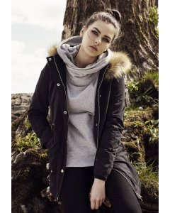 Jachetă parka pentru femei // Urban classics Ladies Sherpa Lined Peached Parka black