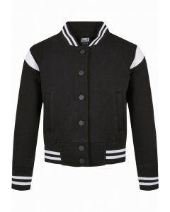 Urban Classics Kids / Girls Inset College Sweat Jacket black/white