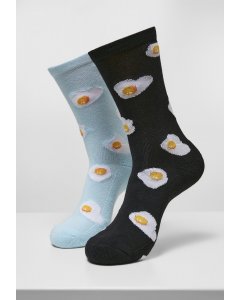 Şosete // Merchcode Fried Egg Socks 2-Pack black/lightblue