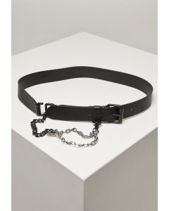 Curea femei // Urban classics Imitation Leather Belt With Metal Chain black