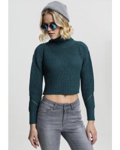 Pulover pentru femei // Urban classics Ladies HiLo Turtleneck Sweater teal