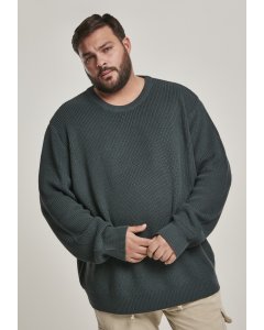 Pulover pentru bărbati // Urban classics Cardigan Stitch Sweater bottlegreen