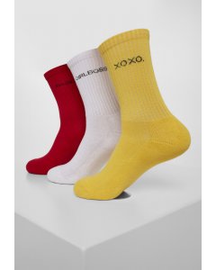 Şosete // Urban classics Wording Socks 3-Pack yellow/red/white