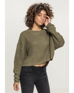 Pulover pentru femei // Urban Classics Ladies Wide Oversize Sweater olive