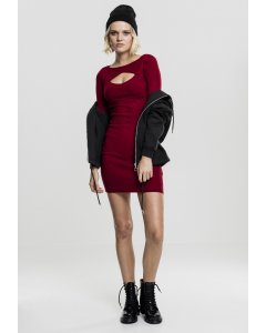 Rochie // Urban classics Ladies Cut Out Dress burgundy