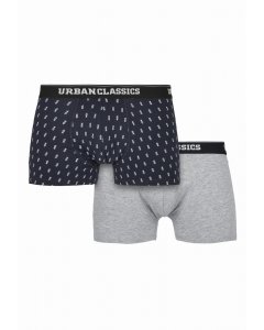 Boxeri // Urban classics  Men Boxer Shorts Double Pack small pineapple aop+grey