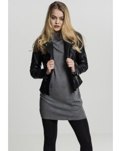 Pulover pentru femei lung // Urban classics Ladies Oversized Turtleneck Dress grey
