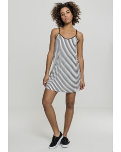Rochie // Urban classics Ladies Striped Pleated Slip Dress white/black