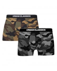 Urban Classics Plus Size / 2-Pack Camo Boxer Shorts woodcamo + darkcamo