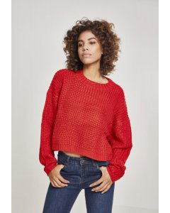 Pulover pentru femei // Urban Classics Ladies Wide Oversize Sweater fire red