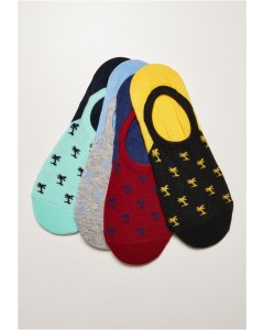 Urban Classics / Reccyled Yarn Invisbile Palmtree Socks 4-Pack multicolor