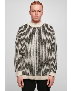 Pulover pentru bărbati // Urban Classics / Oversized Two Tone Sweater whitesand/