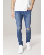 Urban Classics / Slim Fit Knee Cut Denim Pants blue washed