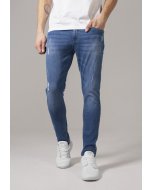 Pantaloni bărbati // Urban Classics Skinny Ripped Stretch Denim Pants blue washed