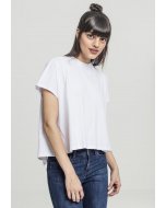 Tricou pentru femei cu mânecă scurtă // Urban classics Ladies Overlap Turtleneck Tee white