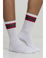 Şosete // Urban classics Stripy Sport Socks 2-Pack white/firered/green