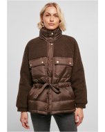 Urban Classics / Ladies Sherpa Mix Puffer Jacket brown