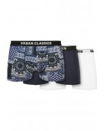Boxeri // Urban classics Organic Boxer Shorts 3-Pack bandana navy+navy+white