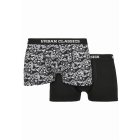 Boxeri // Urban classics Organic Boxer Shorts 2-Pack detail aop+black
