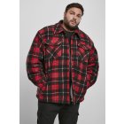 Jachetă pentru bărbati  // Urban classics Plaid Teddy Lined Shirt Jacket red/black