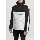 Jachetă pentru bărbati  // Urban Classics 3-Tone Padded Pull Over Hooded Jacket wht/blk/blk