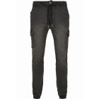 Pantaloni bărbati // Urban Classics Denim Cargo Jogging Pants real black washed