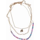 Urban Classics / Flower Bead Various Layering Necklace 3-Pack gold