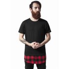 Tricou pentru bărbati cu mânecă scurtă // Urban classics Long Shaped Flanell Bottom Pocket Tee blk/blk/red