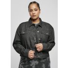 Jachetă  pentru femei  // Urban classics Ladies Short Oversized Denim Jacket black stone washed