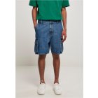 Pantaloni scurti // Urban Classics Organic Denim Cargo Shorts mid indigo washed