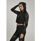 Hanorac pentru femei talie // Urban Classics Ladies Short Laces Hoody black