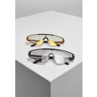 Ochelari de soare // Urban Classics Sunglasses France 2-Pack black/blackholo