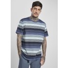 Tricou pentru bărbati cu mânecă scurtă // Urban classics Yarn Dyed Sunrise Stripe Tee vintageblue