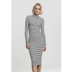 Rochie // Urban classics Ladies Striped Turtleneck Dress black/white