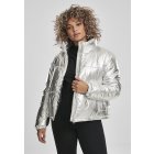 Jachetă pentru femei // Urban classics Ladies Metalic Puffer Jacket silver