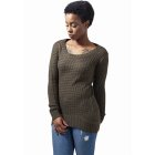 Pulover pentru femei // Urban classics Ladies Long Wideneck Sweater olive