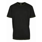 Tricou pentru bărbati cu mânecă scurtă // Urban classics Heavy Oversized Contrast Stitch Tee black/electriclime