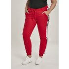 Pantaloni de trening pentru femei // Urban Classics Ladies College Contrast Sweatpants firered/wht/blk