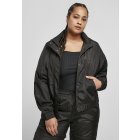 Jachetă pentru femei // Urban classics  Ladies Oversized Shiny Crinkle Nylon Jacket black