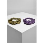 Esarfă // Urban Classics Bandana Print Headband 2-Pack lilac/olive